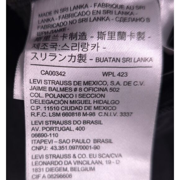 Levis Jeans 711 Womens Size 29 x 25 Black ankle Studded Rhinestone Distressed - Picture 5 of 12